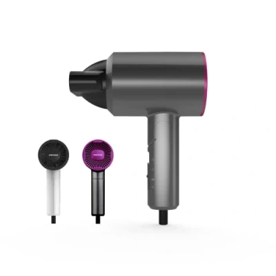 Immagine di Pritech Asciugacapelli, potente Asciugacapelli professionale per asciugatura rapida, ugello concentratore d&#039;aria, 3 velocità. da viaggio, 1100 W. Rosso.