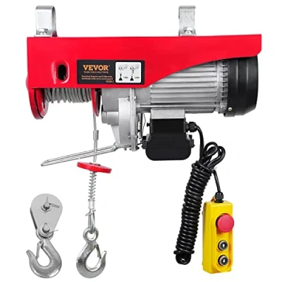 Immagine di VEVOR Paranco a Leva Elettrico 1600 W Carico Max. 1000 kg Altezza di Sollevamento 12 m Motore Rame Puro con Telecomando, per Velocità 10 m/min da Garage