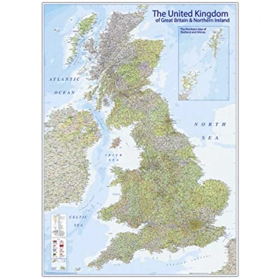 Immagine di Cartolina Close Up United Kingdom 2020 Map in Minutes (140 cm x 100 cm)