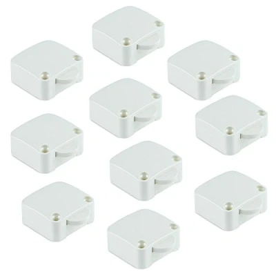 Immagine di Emuca 5070915 Kit Interruttori per Porte/Ante Posizioni On Off 250V Ac 10A, Bianco, Set di 10 Pezzi