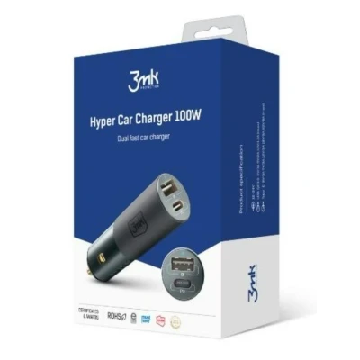 Immagine di 3MK Hyper Car Charger 5903108464567 Caricabatterie da auto per cellulare 2 nero
