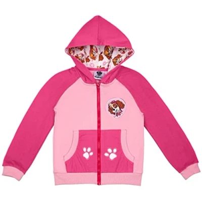 Immagine di PAW PATROL Giacca da ragazza Skye Pullover con zip Felpa cappuccio per bambini, Colore: rosa., 116 122