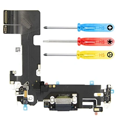 Immagine di MMOBIEL Connettore Dock Compatibile con iPhone 13 2021 Presa di Ricarica Cavo Flessibile Audio Jack/Microfono/Antenna Ricambio Incl. Cacciaviti
