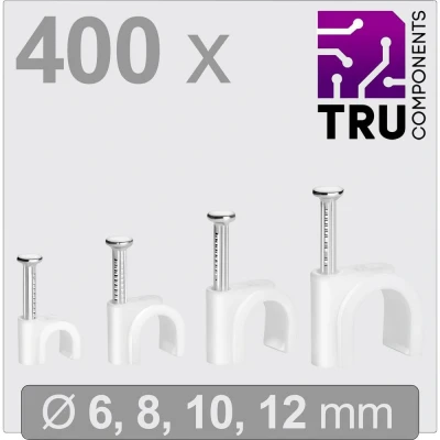 Immagine di TRU COMPONENTS T24CA127 Chiodino fissacavo TC 13448460 Intervallo Ø fascio 3 fino a 12 mm Bianco 400 pz.