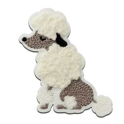 Immagine di Mono Quick Barboncino di Ciniglia animale Toppe Termoadesive Patch Toppa Ricamate, Misura: 6,9 x 5,5 cm
