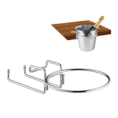 Immagine di Relaxdays 10x Set Supporto da Tavolo, Porta Secchiello per Vino, Diametro 18 cm, Salvaspazio, Cestello in Ferro, Argento