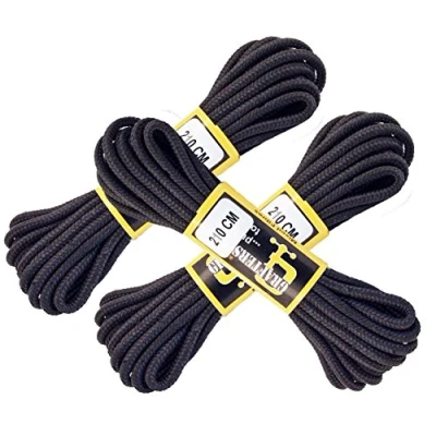 Immagine di Extra lungo Nera Lacci Per Stivali confezione da tre Coppia Super Resistente Intrecciato 210cm 82&quot;