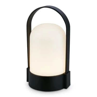 Immagine di Briloner lampada da tavolo LED senza fili IP44, touch, dimmerabile, batteria sostituibile, comodino, lettura, LED, campeggio, a batteria, esterno, 9x8x15,5 cm, nera