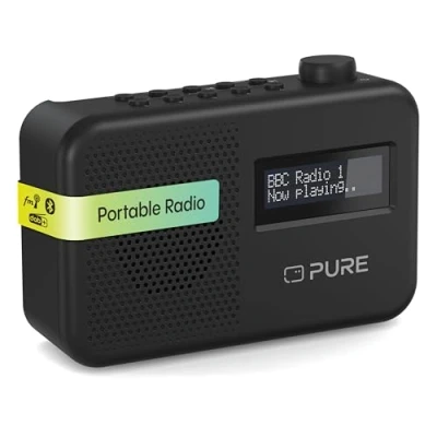 Immagine di Pure Elan One2 Radio portatile DAB+/FM con Bluetooth 5.1 (display LCD, 10 tasti di memoria, funzionamento a batteria 4 batterie AA), colore nero carbone