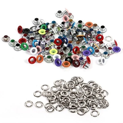 Immagine di Kit passacavi 100pcs 4mm, Occhielli in Alluminio Colori Misti per Abbigliamento Scarpe Borsa Artigianato Progetto Fai da Te(Colore Misto)