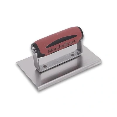 Immagine di Frattazzo per bordi Marshalltown in acciaio inossidabile con manico Durasoft, arrotondare il calcestruzzo, raggio: 13 mm, labbro 16 dimensioni della frattazzo: 152x110 mm