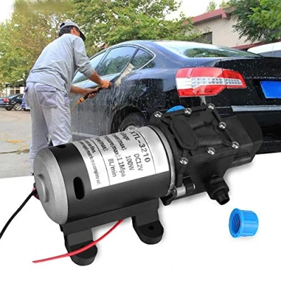 Immagine di pompa ad acqua alta pressione, 12V DC 100W 8L/Min 160Psi autoadescante a membrana per camper, lavaggio auto o barca, pulizia e irrigazione giardino
