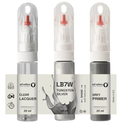 Immagine di SD COLORS TUNGSTEN SILVER LB7W B7W Pennello per ritocchi da 20 ML, riparazione graffi (vernice+primer + laccetto)
