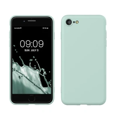 Immagine di kwmobile Custodia Compatibile con Apple iPhone SE (2022) / (2020) 8 7 Cover Back Case per Smartphone in Silicone TPU Protezione Gommata menta freddo
