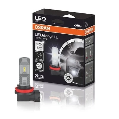 Immagine di OSRAM 67219CW LEDriving FL lampade LED Ultracompatte, Per fendinebbia tradizionali H8/ H11/ H16 come soluzione retrofit, 12V, 6000K, Bianco Freddo, Set di 2