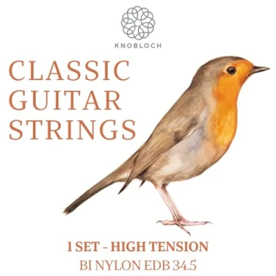 Immagine di KNOBLOCH Strings corde per chitarra spagnola, EDB34.5 ERITHACUS Double Silver BI Alta tensione 34.5 Bassi rotondi BIO Nylon Suono naturale e puro Set di Fenicotteri Classico