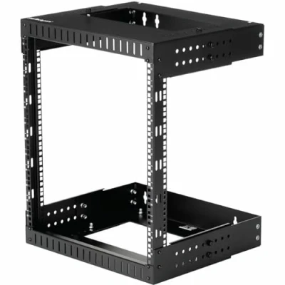 Immagine di StarTech.com Armadio Rack a Muro 12U 19&quot;, Server Telaio Aperto 2 Montanti con Profondità di Montaggio Regolabile, Quadro Rete per Apparecchiature IT/AV/Switch/Patch Panel (RK12WALLOA)