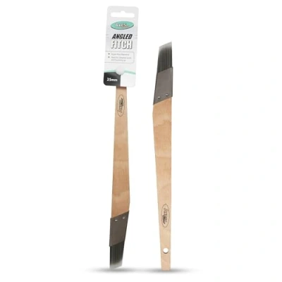 Immagine di Axus Décor Pennello di pelo puzzola angolato con ghiera in acciaio inox antiruggine e setole extra fini da 25 cm, ideale per realizzare piccoli lavori precisione, colore grigio