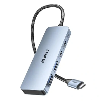 Immagine di BENFEI Hub USB C 10Gbps, Adattatore 3.2 A 4 porte con 2 e compatibile MacBook Pro/Air M2 M1 iPad Dell HP Samsung (non supporta monitor)