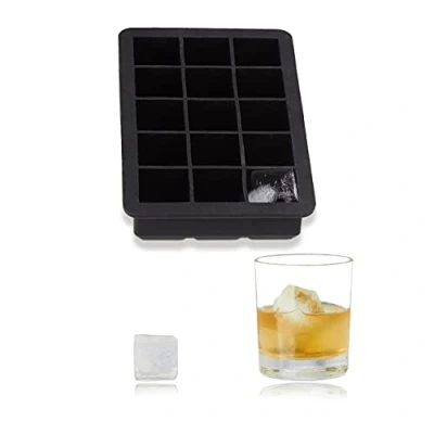 Immagine di Relaxdays 3X Forma per Ghiaccio in Silicone, Vaschetta Cubetti, 2,5 cm, HLP, 3 x 15 9,5 Nero