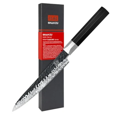 Immagine di SHAN ZU Coltello Multiuso 7 Strati Coltelli da Cucina Professionali, 9Cr18MoV Chef Giapponese in Acciaio ad Alto Tenore di Carbonio con Manico Fibra Vetro G10