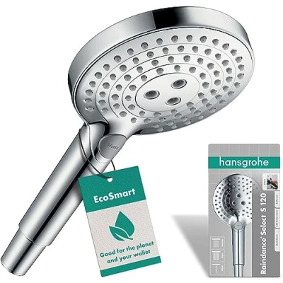 Immagine di hansgrohe Raindance Select S Doccetta 120 3 tipi di getto EcoSmart 9 l/min, Bianco/Cromo, 26531400