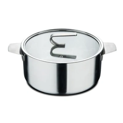 Immagine di MasterPRO SIGMA Casseruola con coperchio 2,9L 20x9,5 cm in acciaio inox Struttura multistrato Manico Finitura opaca Scala di misurazione interna Adatta a tutti i fornelli