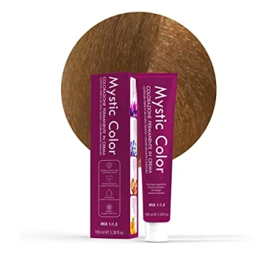 Immagine di Mystic Color Colore Biondo Chiaro Dorato 8.3 Tinta per Capelli Colorazione Professionale in Crema a Lunga Durata Con Cheratina Idrolizzata, Olio di Argan e Calendula 100 ml