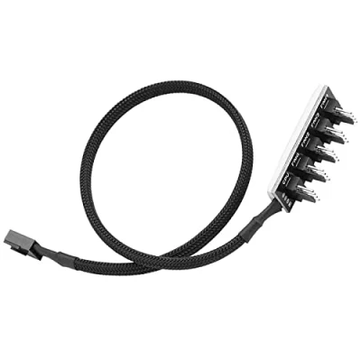 Immagine di GeekerChip 4 pin PWM Fan Hub,CPU/Case Splitter Cavo 1 Femmina e 5 Porte con Pin,per ventole di Raffreddamento del Computer