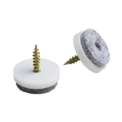 Immagine di Metafranc 644276 Set di 8 feltrini con vite, per proteggere efficacemente mobili delicati, sedie, pavimenti, 644276, colore: Bianco, Ø 30 mm (8 Stück)