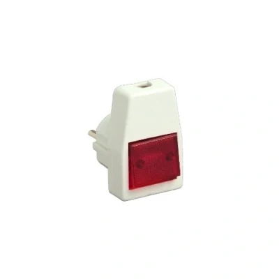 Immagine di Unitec 44084L Spina Schuko, in PVC con interruttore luminoso, colore: bianco