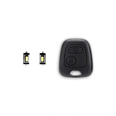 Immagine di 1neiSmartech Cover Guscio Scocca 2 Tasti Telecomando Compatibile con Toyota Aygo Citroen C1 C2 C3 C4 Peugeot 107 207 307 + Due Micro Pulsanti No Trasponder Elettronica
