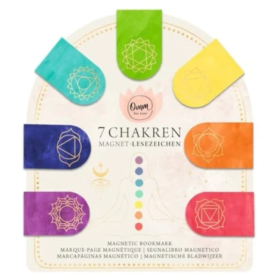 Immagine di moses. segnalibri magnetici Chakra 7 con guida al significato dei chakra, set di dettagli in oro