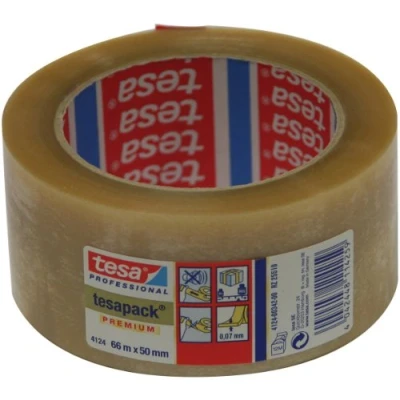 Immagine di tesa PVC 04124 00342 00 Nastro da imballo tesapack® 4124 Trasparente (L x L) 66 m 50 mm 1 pz.