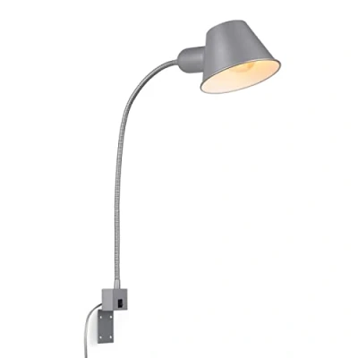 Immagine di BRILONER lampada da letto flessibile, regolabile, interruttore a levetta, 1x presa E27 max. 10 Watt, cavo incluso, cromo opaco, 63 cm
