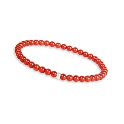 Immagine di GD GOOD.designs Bracciale in corniola per donna con pietre naturali autentiche e perla argento 925 di preziose I perle pietra naturale da 4 mm