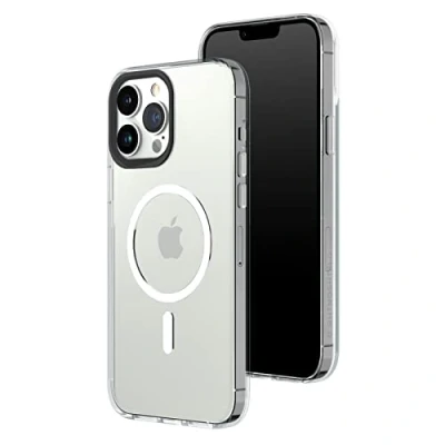 Immagine di RHINOSHIELD Clear Case Compatible with Magsafe for [iPhone 13 Pro Max] Superior magnetic, Advanced Yellowing Resistance, Crystal Clear, Protective and Customizable Phone Black Camera Rim