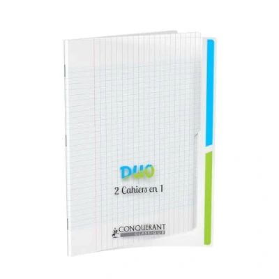 Immagine di CONQUERANT Taccuino Duo classico, 24 x 32 cm, quadretti grandi, 96 pagine cucite copertina Polypro incolore