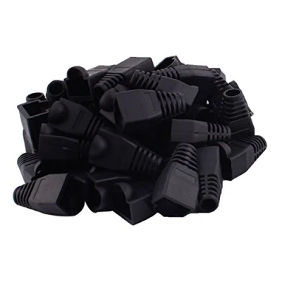 Immagine di Copapa Cavo Ethernet RJ45, in plastica morbida, per stivali di protezione, CAT5, CAT5E, CAT6, CAT6E, 100 pezzi, colore: nero