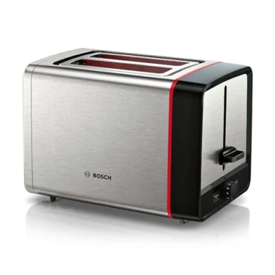 Immagine di Bosch MyMoment TAT6M420 Tostapane pieghevole rimovibile, con funzione di scongelamento, spegnimento automatico, sollevamento, centraggio del pane, ideale per 2 fette, 800 Watt, in acciaio