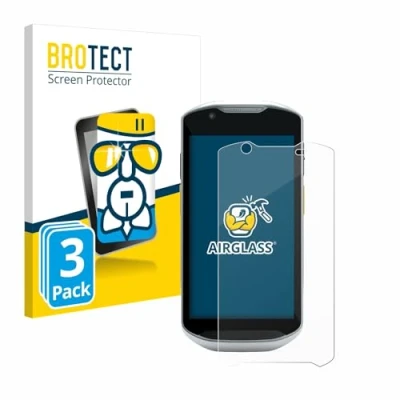 Immagine di brotect Pellicola Protettiva Vetro per Zebra TC57/ 57x/ 56/52 Protezione Schermo (3 Pezzi) [Durezza Estrema 9H, Chiaro]