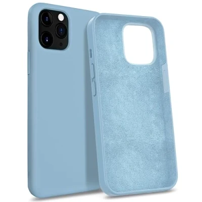 Immagine di MyGadget Custodia per iPhone 11 Pro Hardcase con Strato Microfibra &amp; Cover Silicone Resistente Protezione Antigraffio Antiurto Celeste