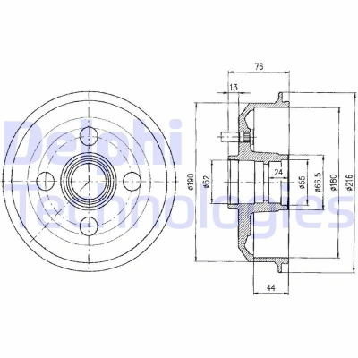 Immagine di DELPHI BF329 Freni a Tamburo senza anello sensore ABS, cuscinetto ruota 216 FORD: FIESTA 5, 4, Escort 6 Kombi