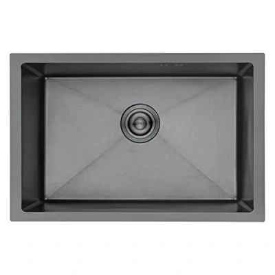 Immagine di Ibergrif M87044B Lavello Cucina 70 x 44 cm, sottopiano con filtro di scarico, Acciaio inossidabile