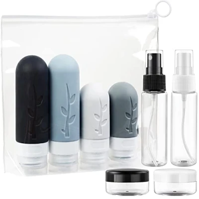 Immagine di Romon Bottiglie da Viaggio Kit In Silicone, 8 Pezzi Contenitori Per Liquidi, Flaconi Ricaricabili Shampoo Crema Liquidi and Lozion, Nessun BPA
