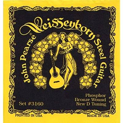 Immagine di John Pearse® Strings »3160 NEW D TUNING Weissenborn® Steel GUITAR PHOSPHOR BRONZE« Corde per Chitarra Acustica 015/060