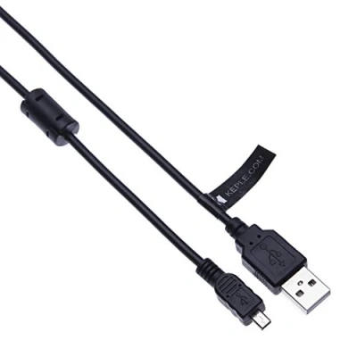 Immagine di Keple UC E6 USB Data SYNC e Cavo per Il trasferimento di Immagini fotografiche Compatibile con Panasonic Lumix DMC TZ20, TZ22, TZ3, TZ35, TZ37 2.0 a Maschio Mini B 1,5m