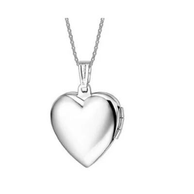 Immagine di Infinite U Cuore aperto titanio donna cornice portafoto pendente/collana (possibile servizio di incisione) argento, Smalto, Senza pietra, pietra