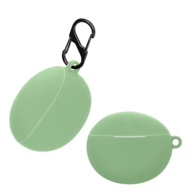 Immagine di kwmobile Custodia Silicone Cuffie Compatibile con Xiaomi Redmi Buds 4 Active Cover Porta Auricolari Moschettone Case verde caledon