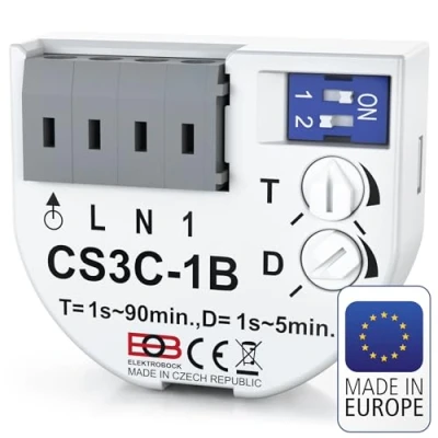Immagine di Elektrobock CS3C 1B Relè di ritardo a incasso, bianco, con morsetti incastro, compatto